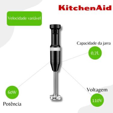 Imagem de Mixer De Mão Com Velocidade Variável Kitchenaid Black Matte - Keb53ap