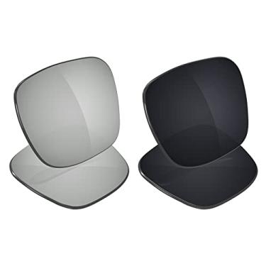 Imagem de Galvanic Lentes de substituição para óculos de sol Revo Ground Speed – cromadas + pretas polarizadas – Pacote combo