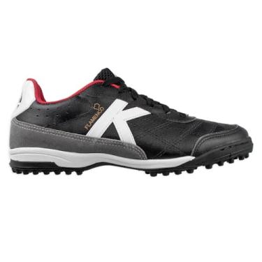 Imagem de Kelme KEF4111003128 Chuteira Futebol Society Flamenco em Couro TF para Homem, Preto/Branco/Cinza, 37