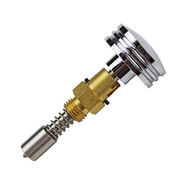 Imagem de Puxador de enriquecimento de carburador de 3 posições cromado e latão para carburadores S&S Cycle Super "E" e "G" - Botão ranhurado - Serve para Harley Big Twin, Touring, Softail, Dyna, FXR, Sportster