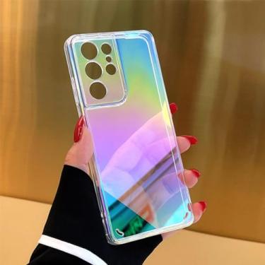 Imagem de Capa gradiente de luxo para Samsung S24 Ultra S23 Ultra S22 Plus S21 Ultra S24 Plus S 24 Ultra A53 5G Capa protetora, laser, para S23 Ultra