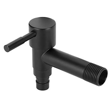 Imagem de Torneira de Aço Inoxidável para Máquina de Lavar Roupa, Banheiro, G1/2 Polegadas, Preta, Pia única, Fria, água, Uso de Cozinha (Torneira curta preta para máquina de lavar)