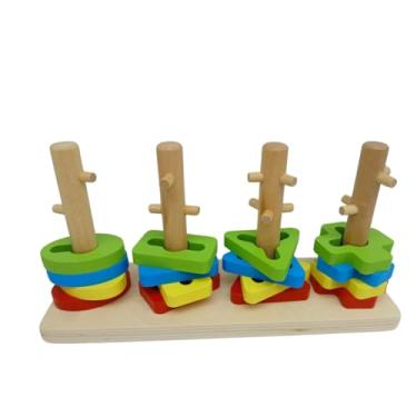 Imagem de Torre De Formas Geométricas 4 Colunas De Encaixe Diferentes