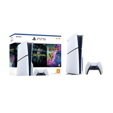 Imagem de PS5 Playstation 5 Sony Slim, ssd 1TB, Controle sem fio DualSense Com Mídia Física, Branco + Jogos Returnal e Ratchet & Clank