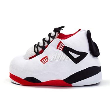 Imagem de EXIGENT Pantufas de tênis para adultos | masculino e feminino | Tamanho único serve na maioria dos dias de Natal e verão, Branco 2, One Size Women/One Size Men