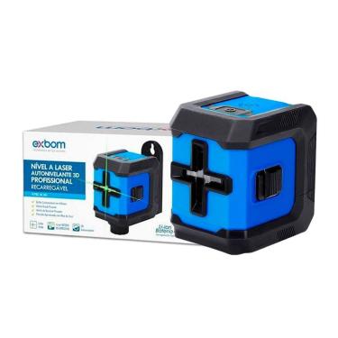 Imagem de Nivel Laser 2 Linhas Cruz 3D Recarregável Autonivelante Alarme