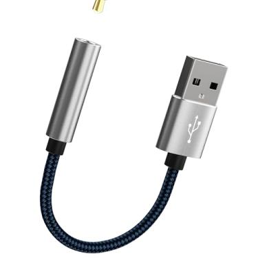 Imagem de zoyuzan Adaptador USB para conector de áudio de 3,5 mm, cabo conversor para fone de ouvido, PC, microfone de carro, fone de ouvido externo, porta DAC, TRS, estéreo, cabo PS4, interface dongle,