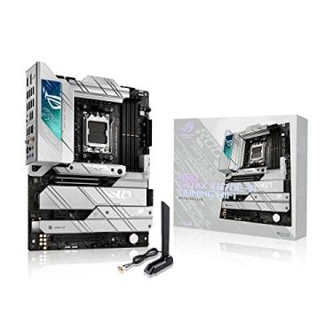 Imagem de ASUS ROG Strix X670E-A Gaming WiFi 6E Socket AM5 (LGA 1718) Ryzen 7000 Placa-mãe para jogos (16 + 2 estágios de energia, PCIe® 5.0, DDR5, 4xM.2 Slots, USB 3.2 Gen 2x2, WiFi 6E, AI Cooling II)