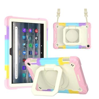 Imagem de Capa para tablet Amazon Fire HD8/HD8 HD 8 Plus 2022 12ª geração para tablet Fire 7 2022 12ª geração (rosa colorido, Fire 7 2022)