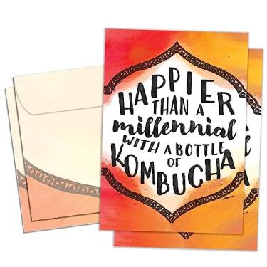 Imagem de Tree-Free Greetings Cartão de felicitações de aniversário, ecológico, feito nos EUA, papel 100% reciclado, 5" x 7", Millennial With Kombucha (GT61219)