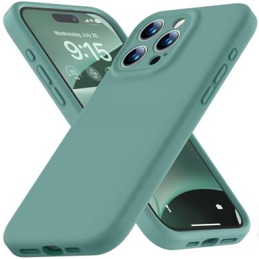 Imagem de Ktele Capa compatível com iPhone 15 Pro Max, capa de silicone líquido de grau AB atualizada, [proteção total da câmera] [forro macio antiarranhões] Capa protetora à prova de choque - Verde pinho