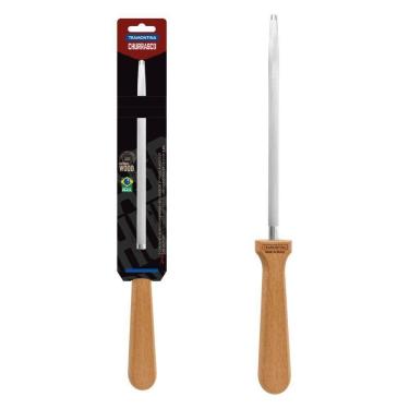 Imagem de Chaira Tramontina Churrasco Com Haste Em Aço Carbono E Cabo De Madeira Natural 8 Polegada