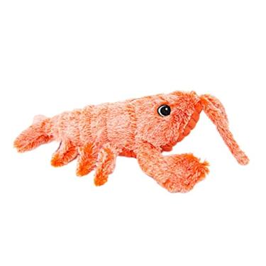 Imagem de Baoblaze Brinquedo elétrico de gato pulando, simulação de carregamento USB lagosta brinquedo de pelúcia eletrônico cachorro gato brinquedo de pelúcia camarão elétrico