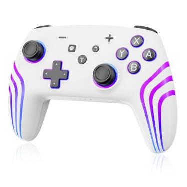 Imagem de aibowey Switch Controllers Compatible with Switch/Lite/OLED, Wireless Switch Pro Controller with Full RGB Line Breathing LED, 6-Axis Gyroscope, 4-Speed Dual Vibration, Wake Up