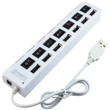 Imagem de Hub Usb 2.0-7 Portas Chaveado - 480 MPS - BRANCO - BCS