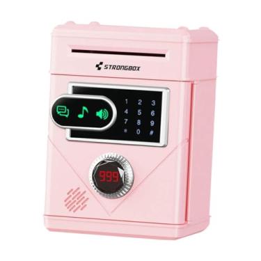 Imagem de menolana Cofrinho infantil, tela sensível ao toque, rolagem automática de dinheiro, banco eletrônico, brinquedo de dinheiro eletrônico para meninos, meninas, Rosa