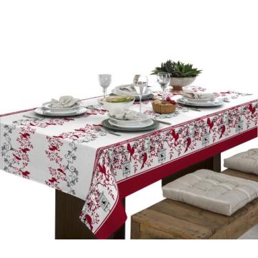 Imagem de Toalha De Mesa Linhão 8 Lugares Retangular Pássaros - Ibitinga Decora