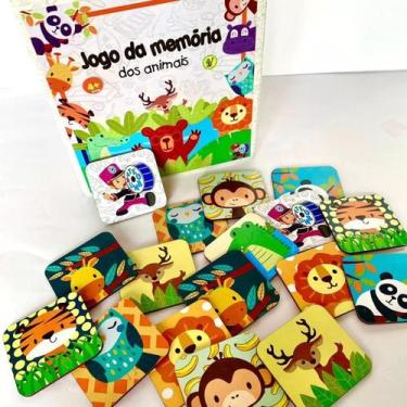 Imagem de Jogo da memória animais 24 peças madeira - BATE BUMBO