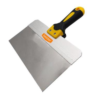 Imagem de Espátula Retangular 25 cm Inox Rígido Gesso Drywall Cabo Emborrachado 