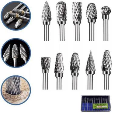 Imagem de 10 Fresa Lima Rotativa Metal Duro Escarear Madeira Aço Ferro - Innov T