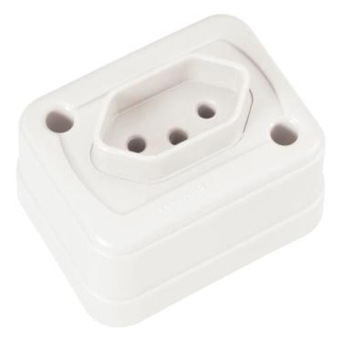 Imagem de Tomada de Sobrepor 2P+T 10 A 250 V Tramontina Branco