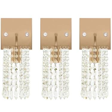 Imagem de Kit 3 Arandelas Cristal Acrilico Clearcrillic Quadrada Cobre - NoBrand