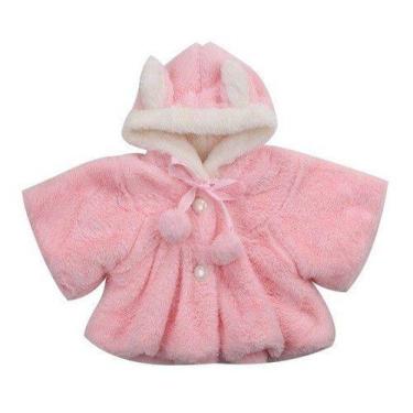 Imagem de Casaco Infantil Meninas Inverno Estola Bolero Poncho Fleece - anjo da 
