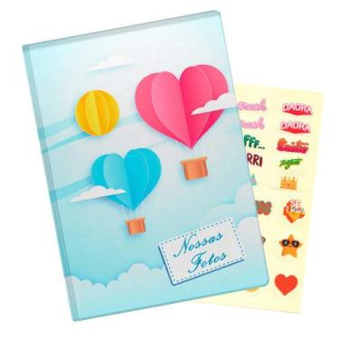 Imagem de Álbum de Fotos Azul Balões de Coração Para 500 Fotos 10x15 - TUDOPRAFO