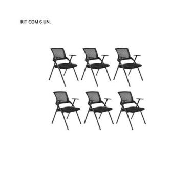 Imagem de Conjunto Cadeiras de Escritório Dobrável Axis - Preta - Inova Office, 