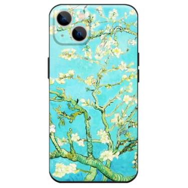 Imagem de Berkin Arts Capa de silicone compatível com iPhone 13 Mini com protetor de tela flor pós-impressionismo (flor de amendoeira por Vincent Van Gogh)