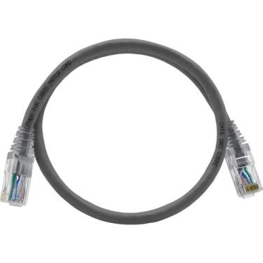 Imagem de Cabo De Rede 40 CM Patch Cord Cat6 UTP 100% Cobre Cinza Lan  - CABOS P