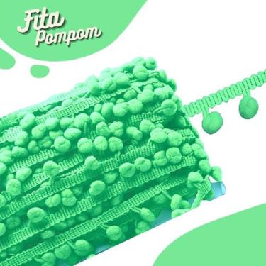 Imagem de Fita Pompom Verde Água 20mm Rolo Com 25 Metros - Nybc