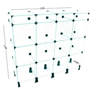 Imagem de Balcão de Vidro com Porta Bijuteria - C/ Conectivo Preto -  - 1,20 x 1