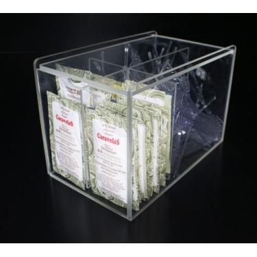 Imagem de Porta sachês de açúcar adoçante e mexedores com tampa articulada Acríl