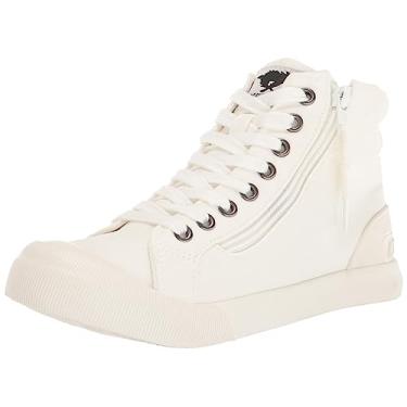 Imagem de Rocket Dog Tênis feminino Jazzin de espuma de pelúcia confortável de cano alto, Branco, 35