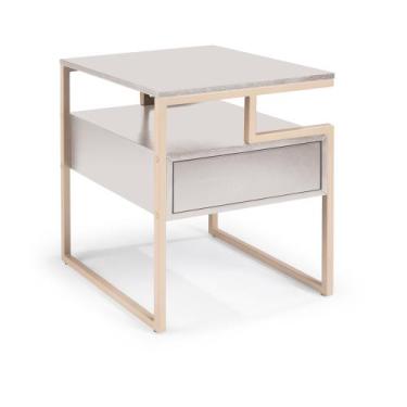 Imagem de Mesa Cabeceira Copacabana em Aço Carbono Dourado - Drop mobiliário