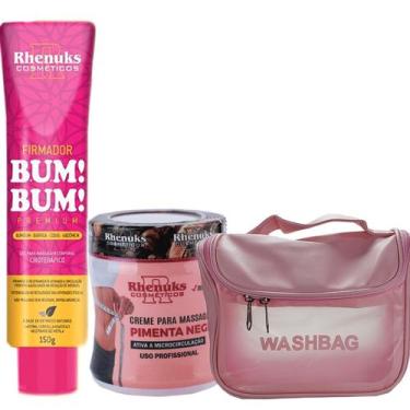 Imagem de Bolsa Necessaire Washbag + Creme Firmador Bumbum + Gel Redutor Pimenta