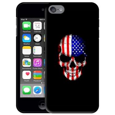 Imagem de Generic SM Cases Capa para iPod Touch 7, iPod Touch 6, Capa para iPod Touch 5 - Caveira Bandeira Americana dos EUA Design Capa de Plástico Rígido Traseira de Telefone Impresso em 3D para iPod Touch