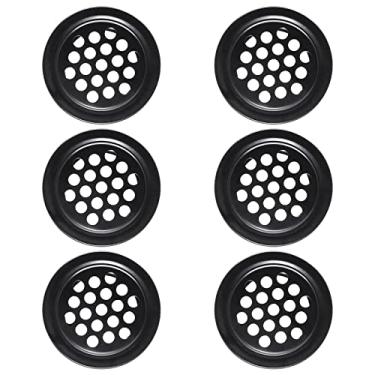 Imagem de Auvotuis 6 peças de saídas de ar de 25 mm/1 polegada de aço inoxidável, preto redondo Soffit Louver Louver Vent Mesh Hole Louver para banheiro, cozinha, armário, guarda-roupa