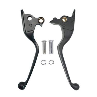 Imagem de Black Brake Clutch Hand Lever Sets Pairs Aftermarket Part Compatible with Harley Davidson Dyna Softail Fat Boy Low Rider Super Glide Wide Glide Breakout 2018 2019 2020