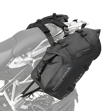 Imagem de Rhinowalk Sacos de selim de motocicleta à prova d'água bolsa lateral de motor 48L (24L x 2) bolsa de selim para esportes motorizados para a maioria das motocicletas, preto, 1 par