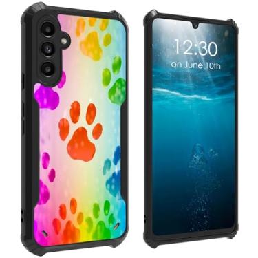 Imagem de BPQOJB Capa de telefone para Galaxy A35 5G com design padrão de patas de cachorro TPU macio amortecedor + traseira acrílica leve capa protetora de choque para Samsung Galaxy A35 5G 6,6 polegadas 2024