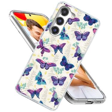 Imagem de ARTIOSIT Capa para Galaxy S23, capa para Samsung S23 para meninas, mulheres, homens, à prova de choque, fina, macia, TPU, transparente, capa protetora para celular para Galaxy S23 6.1, borboletas e