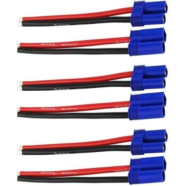 Imagem de 3Pairs EC5 Connectors Male & Female 5.0mm Banana Connector Plug 12 AWG 10cm Soft Silicone Wire Cable for RC Airplane Quadcopter FPV Drone Lipo Battery ESC