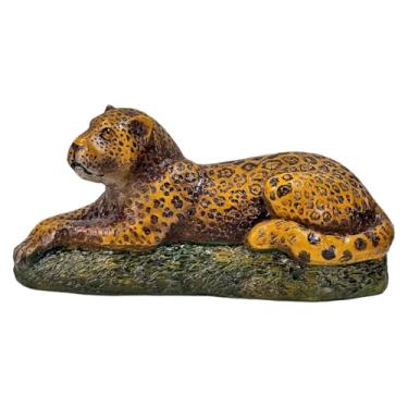 Imagem de Onça Pintada Enfeite Mesa Sala Estatueta Resina Decorativa