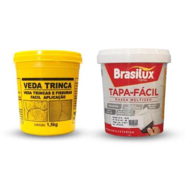 Imagem de Massa Tapa Fácil 150g + Selante Veda Trinca Zero Fissuras - BRASILUX