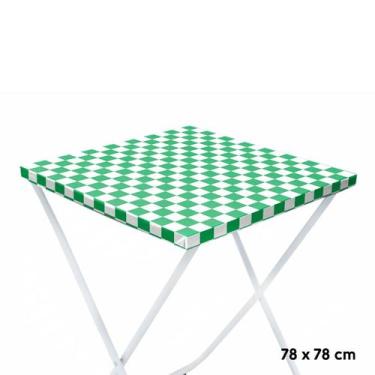 Imagem de Toalha Plástica Cobre Manchas Perolizada - 78 x 78 cm - Xadrez Verde B