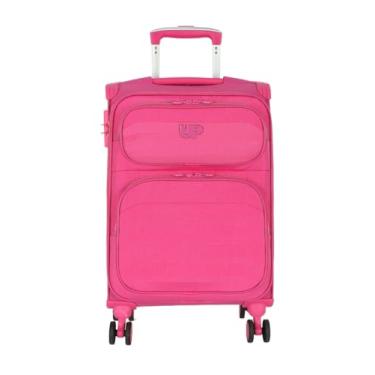 Imagem de Mala Bordo UP4YOU Crinkle Ny23 com rodinhas duplas e cadeado - Rosê