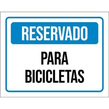 Imagem de Kit 3 Placas De Sinalização - Reservado Para Bicicletas