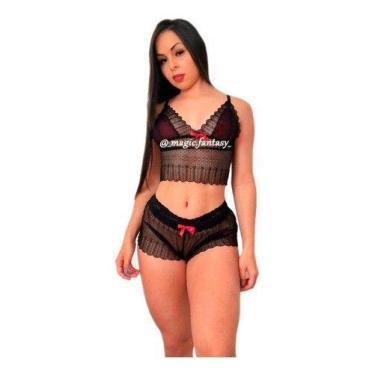 Imagem de Conjunto Sexy Lingerie Cropped Sem Bojo Com Renda - Magic Fantasy, Pre